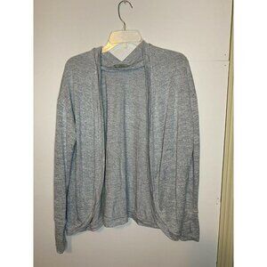 Athleta Luxe Pose Open Front Cardigan Sweater Jacket Heathered Grey XXS